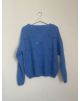 Pull laine mailles bleues