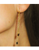 Boucles d'oreilles pendantes et zircons noirs